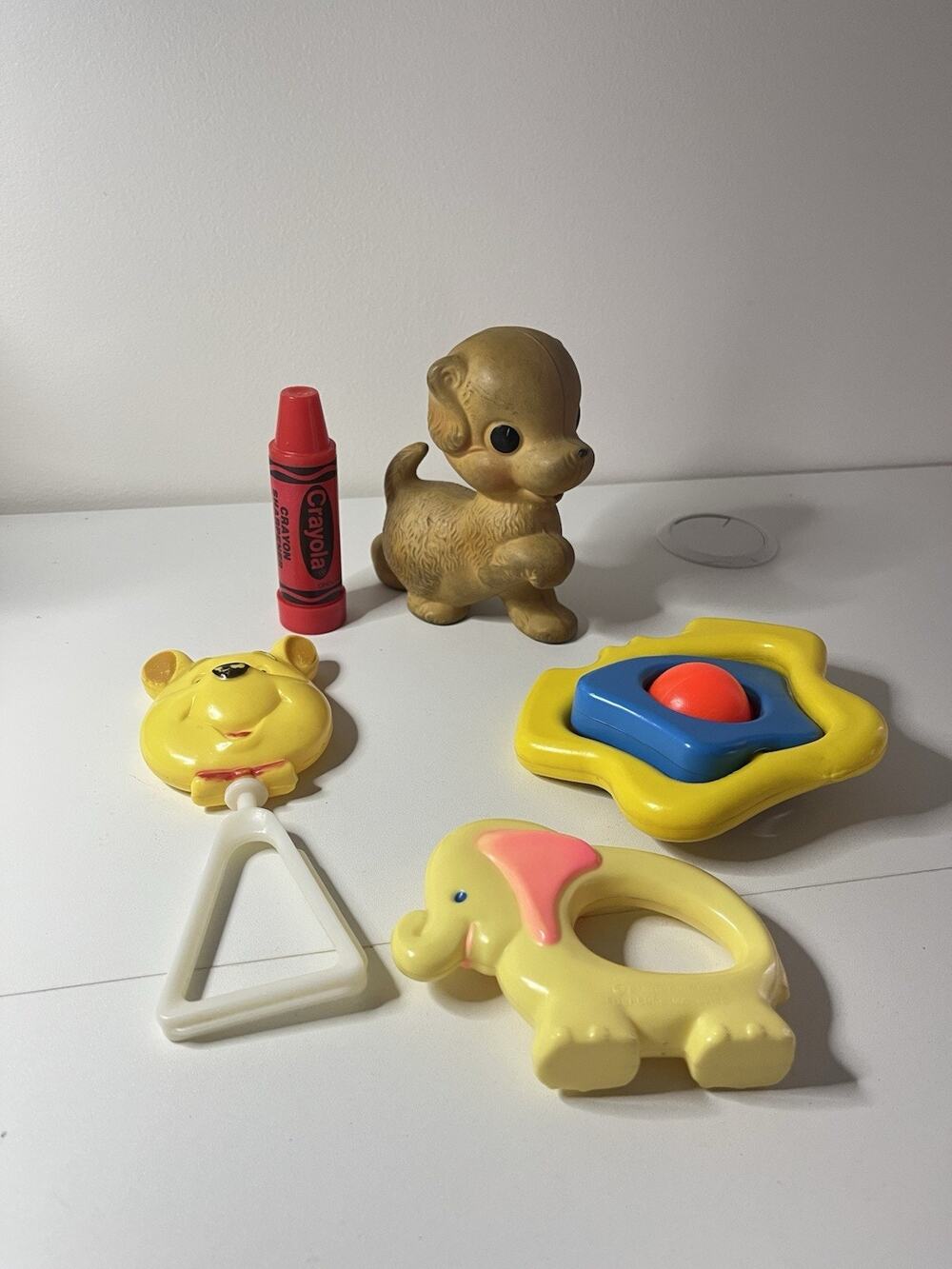 Lot of Misc Vintage Toys 60s 70s VTG Squeaker Pets Color Pencil Rattle POOH